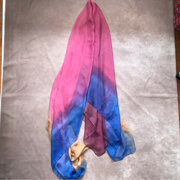NWOT Coveri Collection Italy Large Semi Sheer Scarf Wrap Sarong Gorgeous Purple - Picture 4 of 7